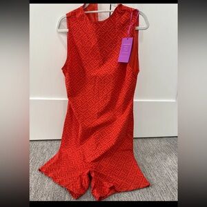 FENDI X Skims Red Sleeveless Logo Mid Thigh Dress Bodysuit 3X NWT